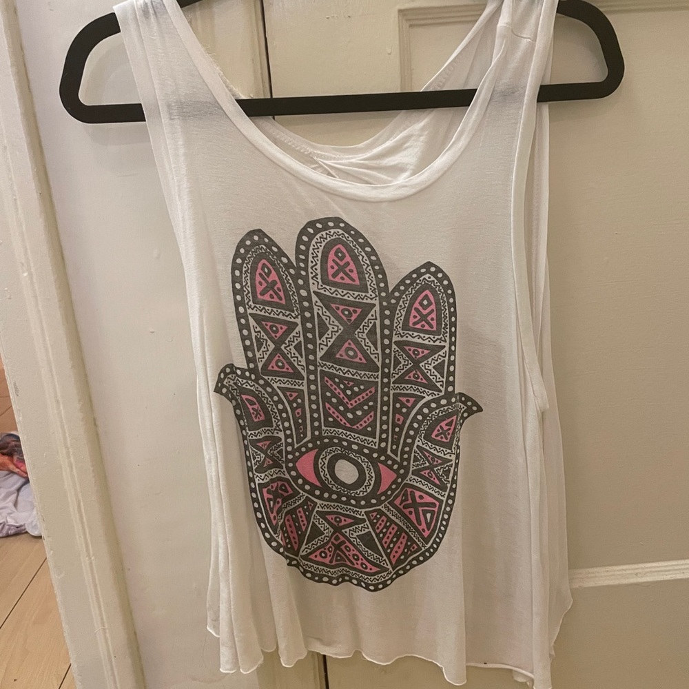 Evil eye open back tank top